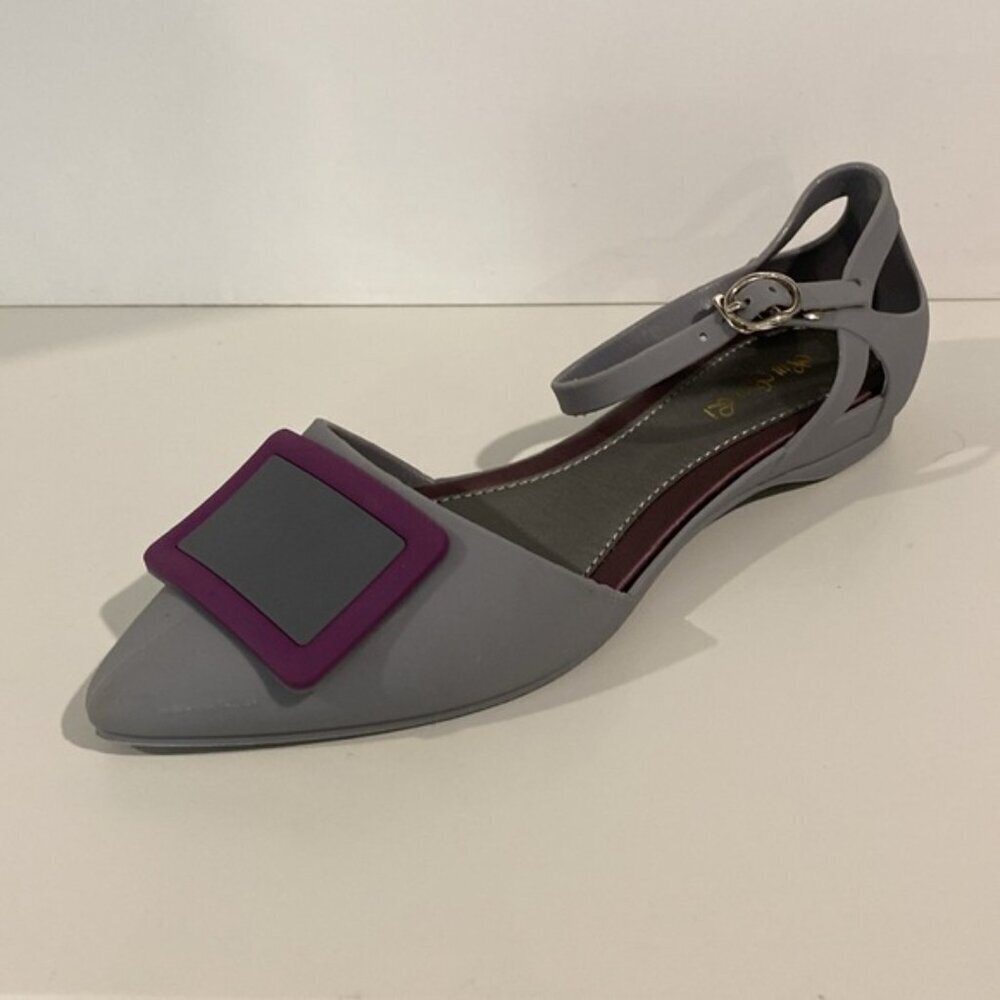 Grey Pointed Shoes Flat Size 37 - Picture 3 of 12